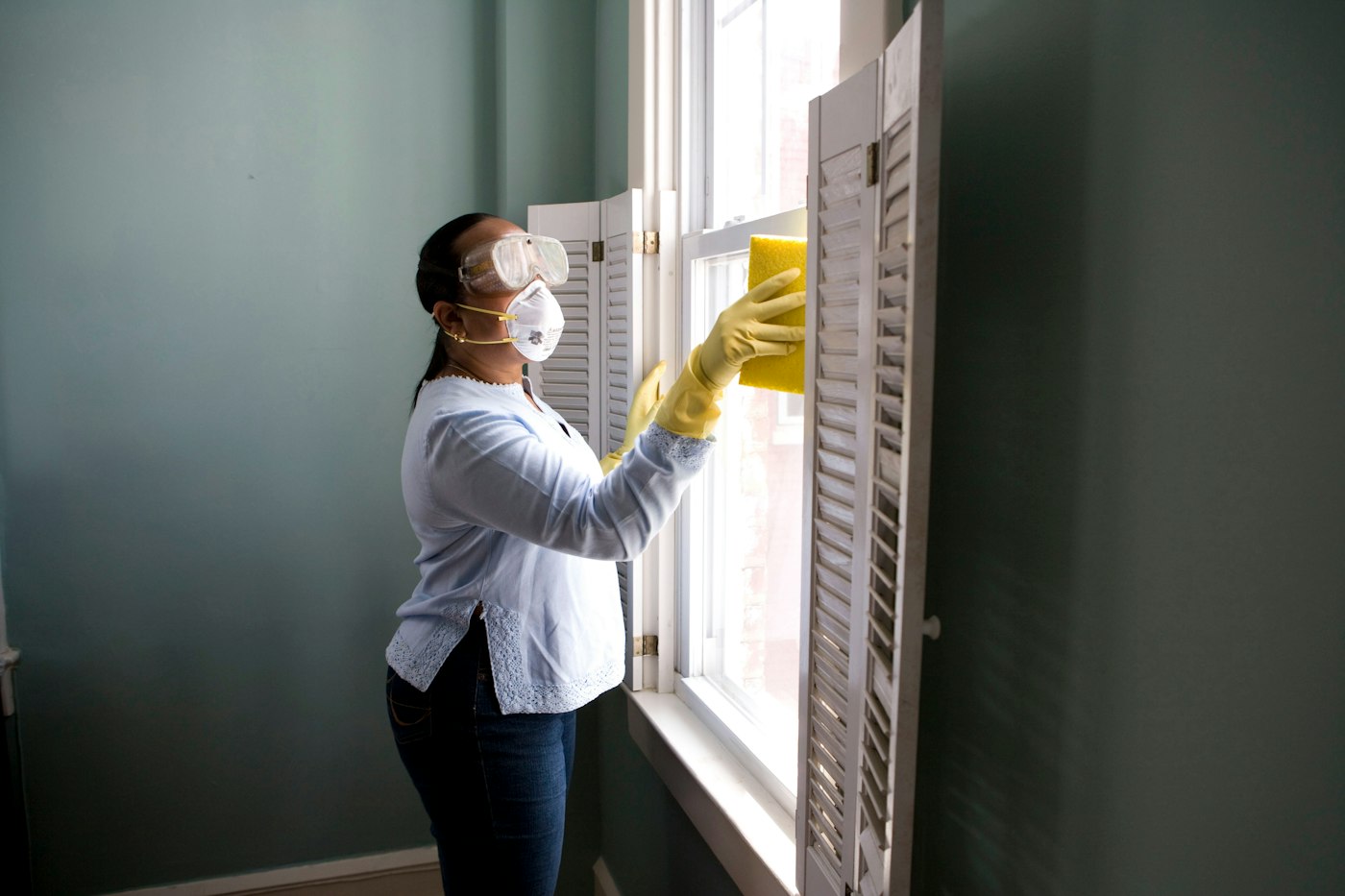 Home cleaning and maintenance tools suggesting careful household care